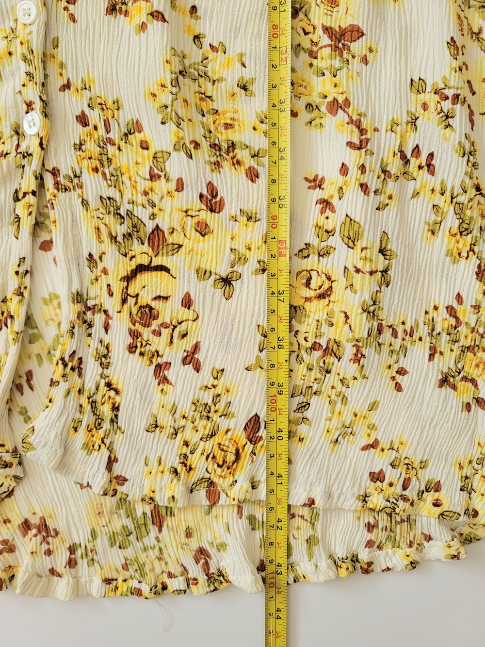 Anthropologie Faithfull the Brand Rafa Yellow and Red Floral Crepe Midi Dress,XS - Picture 9 of 12